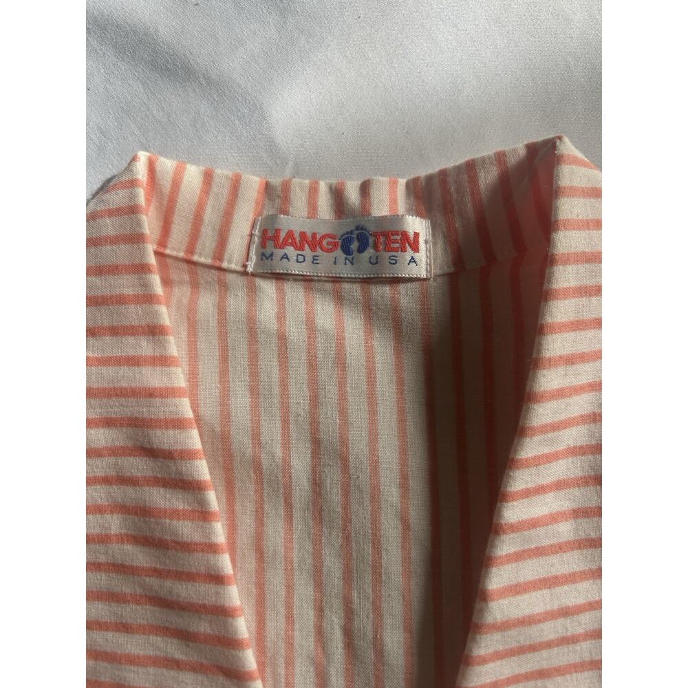Vintage Hang Ten Striped Button Shift Dress Womens Size 12 Orange White Beachy - Picture 5 of 8